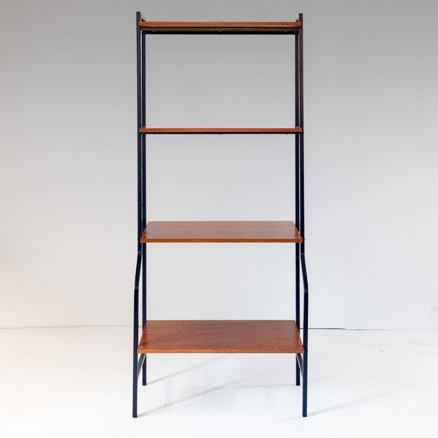 Mid-Century Modern Mid-Century Modern Teak Bookshelf with Iron Frame, Italy, 1960s For Sale - Image 3 of 16