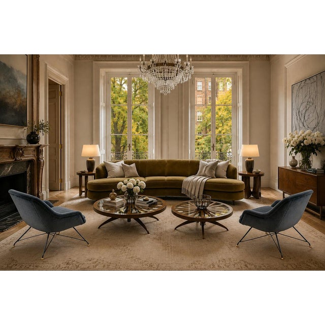 Brazilian Modern “Concha” Armchairs in Iron and Dedar's Blue Mohair, Carlo Hauner, Brazil, 1950s — Lot 83C For Sale - Image 9 of 18