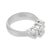 Vintage 1.40 Carat Oval Cut Diamond Platinum 3 Stone Ring, Size 6.75 For Sale - Image 4 of 6