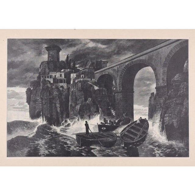Pirates attack the Castle on the Sea - Original Woodcut by J.J. Weber - 1898 1898 For Sale