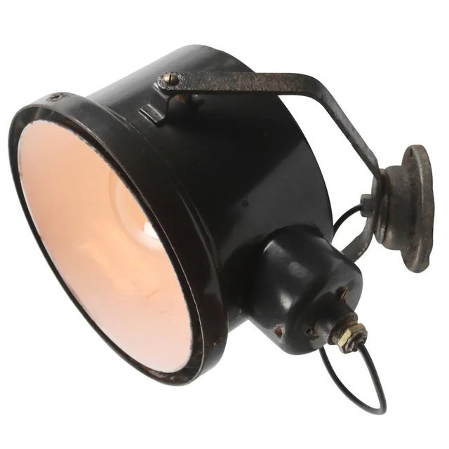 1950s Vintage Industrial Cast Iron Wall Light For Sale - Image 5 of 6