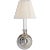Traditional Visual Comfort Signature French Single Sconce in Polished Nickel with Linen Shade For Sale - Image 3 of 3