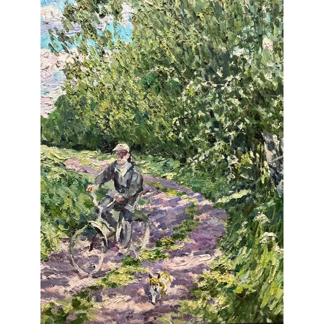 Bicycle, dog, countryside, forest, summer,green georgij moroz (dneprodzerzinsk, ucraina, 1937 - st. Petersburg, 2015)...