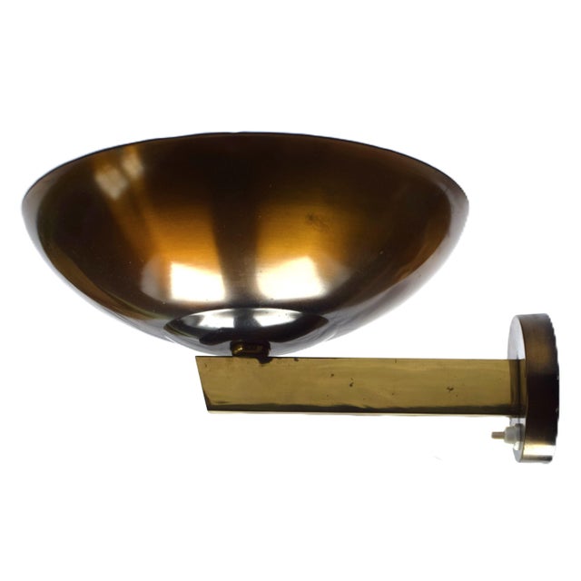 Vintage Art Deco Bauhaus Wall Lamps in Brass, 1930s, Set of 2 For Sale - Image 10 of 10