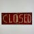 American Vintage Large Hand Made Double Sided "Open/Closed" Metal Sign in Firetruck Red For Sale - Image 3 of 9