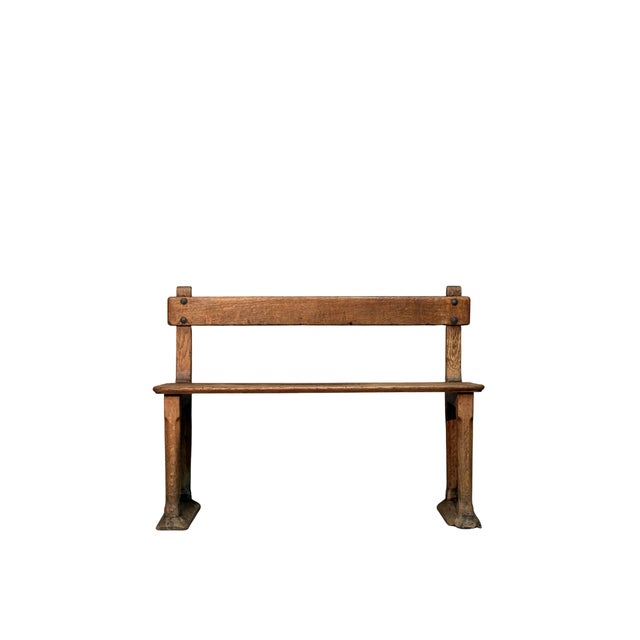 Antique Oak Bench, 1700 For Sale - Image 4 of 4