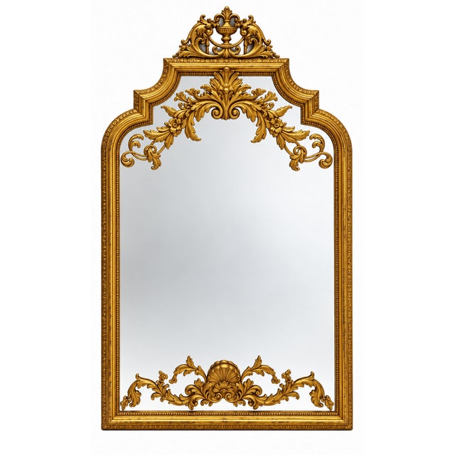 Italian Neo-Classical Style Gilt Cast Plaster and Terracotta Mirror For Sale