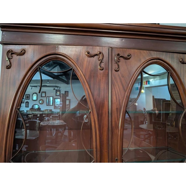 1920s Tall-Boy Secretary China Cabinet For Sale - Image 10 of 11