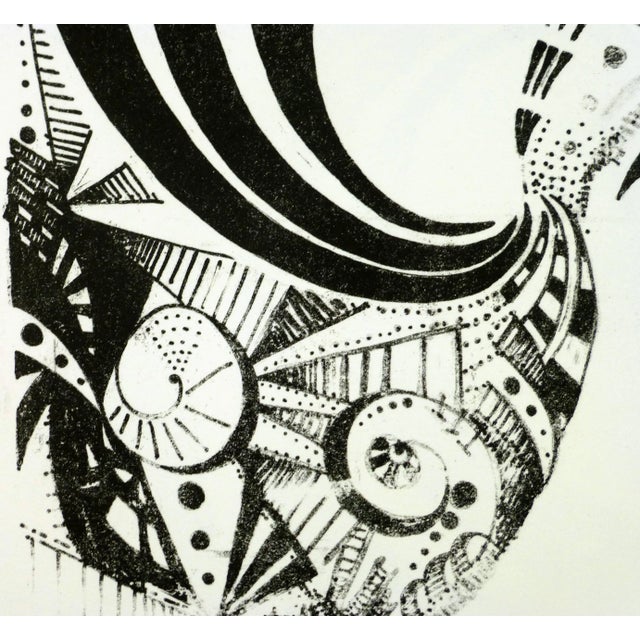 Abstract Modern Black and White Abstract Spiral For Sale - Image 3 of 7