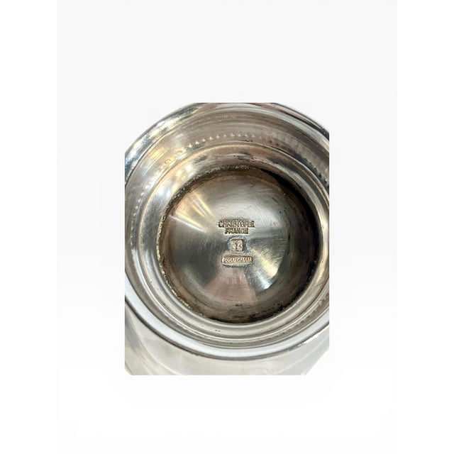 French Art Deco Small Silver Plate Cups or Matchstick Holders Including Christofle - Set of 3 For Sale - Image 10 of 16