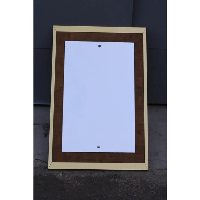 Contemporary Rectangular Mirror in Straw & Brass from Zevi Arredamenti, Italy, 1970s For Sale - Image 3 of 14