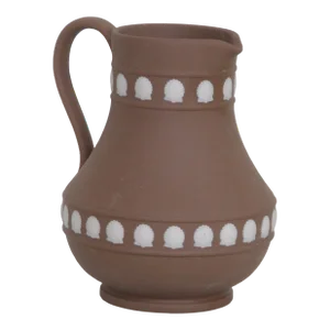 Wedgwood Jasperware Shell Design Taupe Brown Jug Pitcher