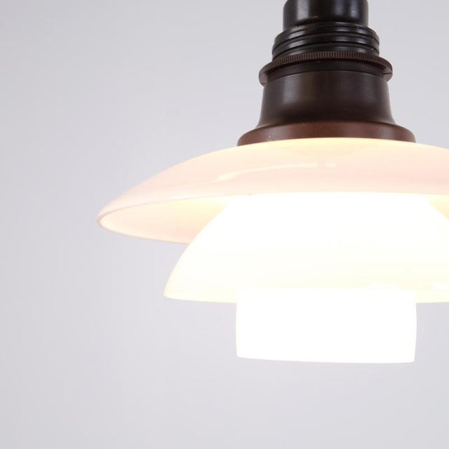 Brown PH 2/2 Pendant with Opal Glass by Poul Henningsen for Louis Poulsen, 1930s For Sale - Image 8 of 10
