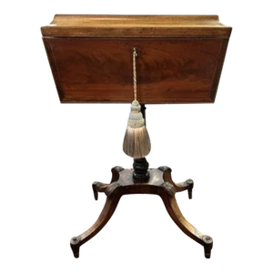 Antique English Regency Fully Fitted Tea Caddy Stand on Casters