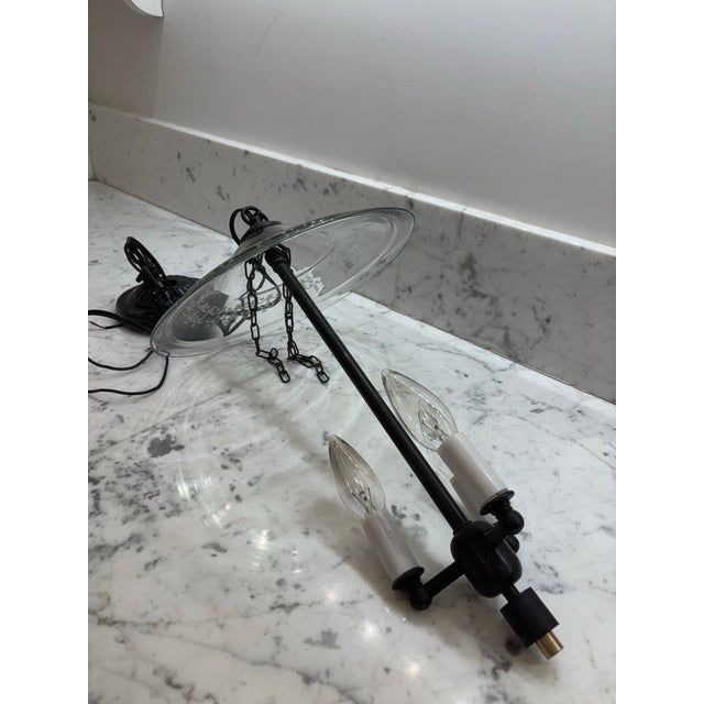 Late 19th Century A Pair of Floral Bell Jar Lanterns in Antique Bronze For Sale - Image 11 of 12