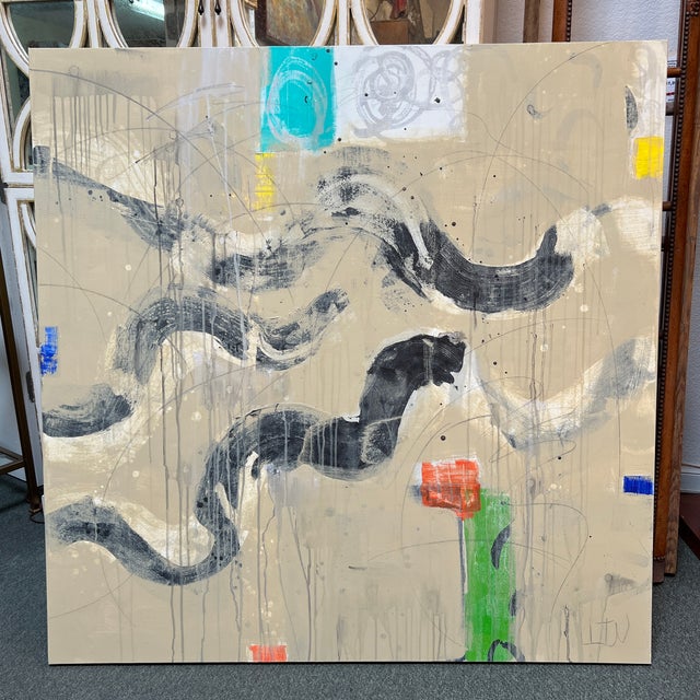 Abstract Isabel Wyatt "Prayer Flag" Original Acrylic Painting For Sale - Image 3 of 13