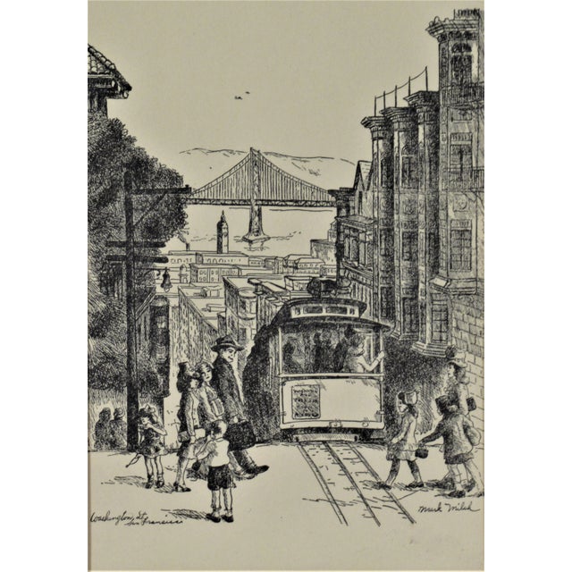 This artwork titled "Washington Street, San Francisco" is an original etching on creme wove paper by American artist Edith...