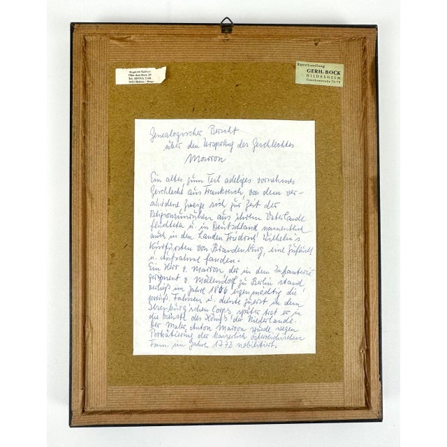 Paint Framed French Family Marron Coat of Arms, 19th Century For Sale - Image 7 of 9