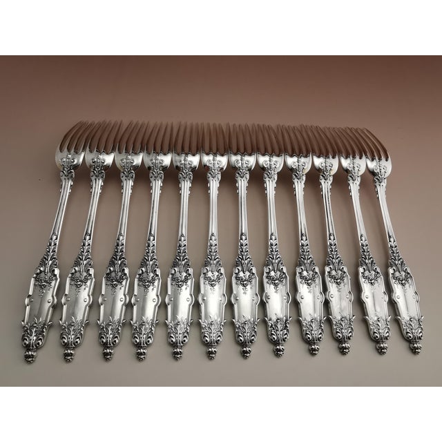 Silver 12 Dessert Forks in Silver, 1890s, Set of 12 For Sale - Image 8 of 12
