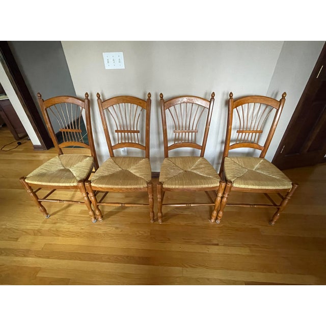 Ethan Allen’s Country Dining Table and 4 Chairs Set of 5 Chairish