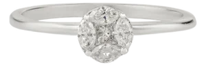 VRJewels Modern 14k White Gold Natural Diamond Promise Ring Size 5