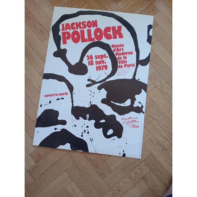 Modern Original Exhibition Poster after Jackson Pollock, Paris, 1979 For Sale - Image 3 of 8