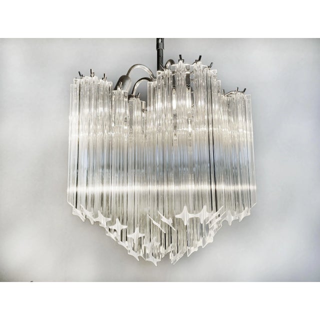 Modern Quadriedri Glass Chandelier, 1980s For Sale - Image 8 of 18