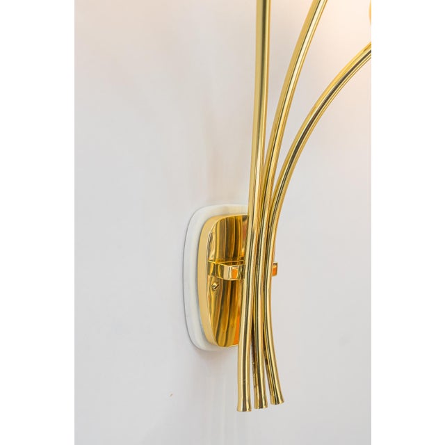 Gold Wall Sconces by Rupert Nikoll for Rupert Nikoll, Vienna, 1950s For Sale - Image 8 of 9