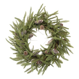 Pine and Pinecone Wreath 24"D For Sale
