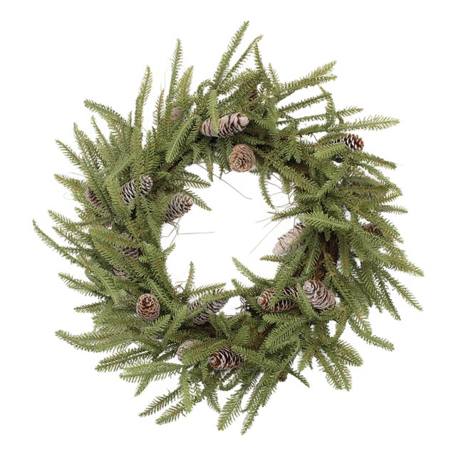 Pine and Pinecone Wreath 24"D For Sale