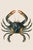 Blue Crab Illustration, Coastal Marine Wall Art Print, 24″ × 36″ For Sale