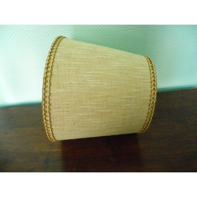 Wooden Table Lamp with Geometric Decor and Fabric Lampshade, France, 1970s For Sale - Image 10 of 18