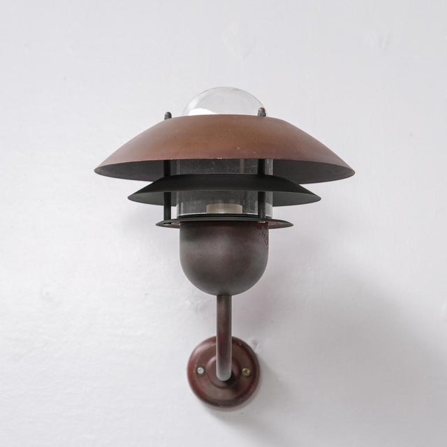 Danish Copper and Glass Wall Light For Sale - Image 5 of 7