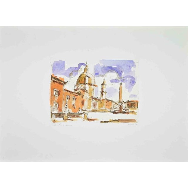 Etching hand colored realized by Franco Marzilli. Hand signed in pencil. Artist Proof. Very good condition. This piece is...