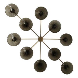 21st Century Dieci Bronze Smoky Bubbles Murano Flush Mount by Fabio LTD For Sale