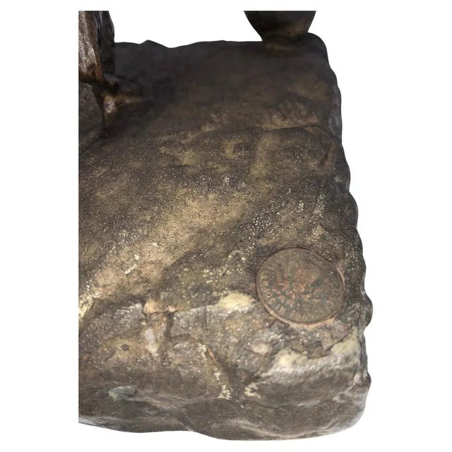 Bronze Optic Night Lamp Boy with Goose, Paris For Sale - Image 5 of 11