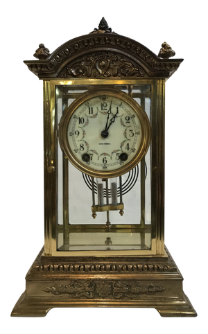Early 20th Century Early Brass Seth Thomas Crystal Regulator Clock
