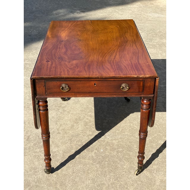 Antique Mahogany Drop-Leaf Pembroke Table For Sale In San Diego - Image 6 of 6