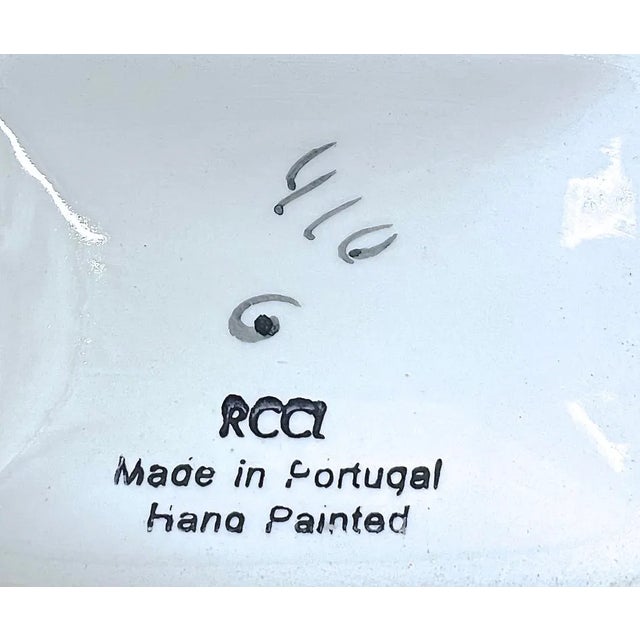 Vintage Portuguese Floral Ceramic Tulipiere Vase For Sale - Image 4 of 4