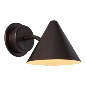 Hans-Agne Jakobsson 'Mini-Tratten' Dark Brown Patinated Outdoor Sconce