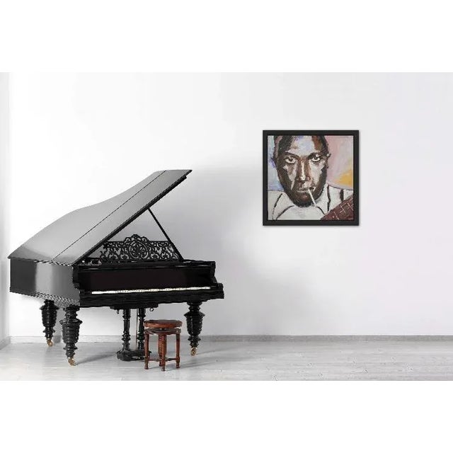 Brown Modern Portraiture, Robert Johnson in Oil For Sale - Image 8 of 8