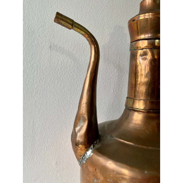 Farmhouse 19th Century Large Solid Copper Ewer/Jug With Hinged Lid For Sale - Image 3 of 9