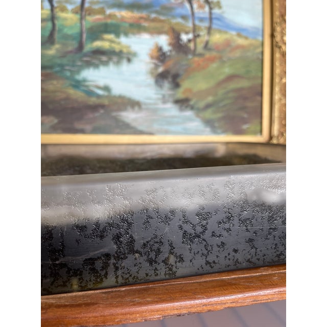 Glass Vintage Brutalist Style Cast Glass Block Sculpture With Textured Relief Surface For Sale - Image 7 of 10