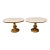 1950s Pair of Neoclassical Style Marble Top Pedestal Side Tables With Giltwood Bases For Sale
