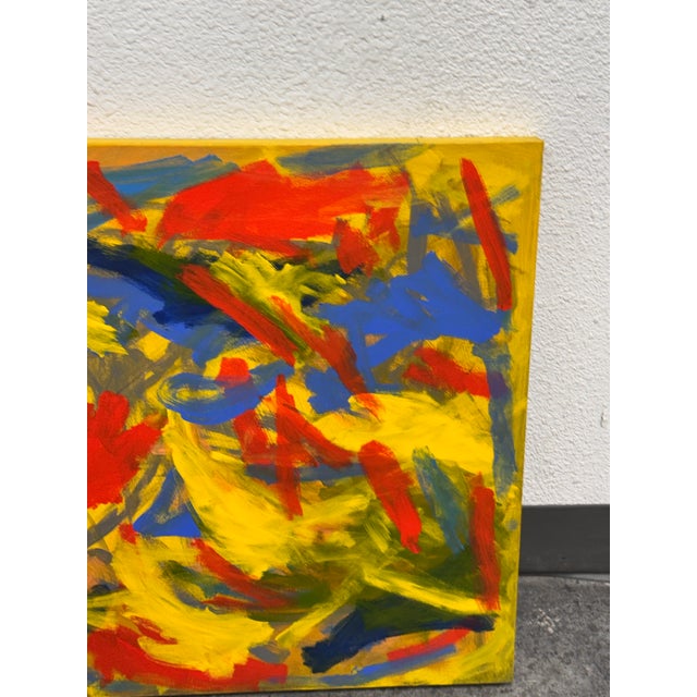 Yellow John Fooks Acrylic on Canvas Abstract Painting For Sale - Image 8 of 12