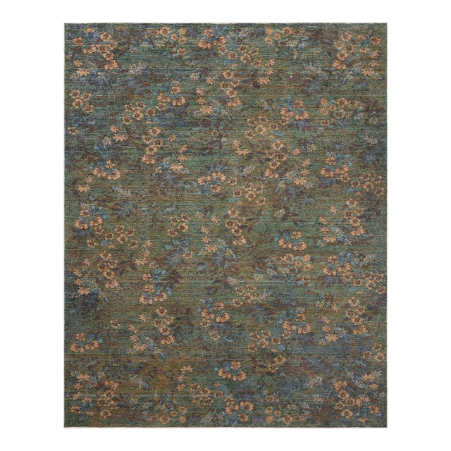 Loloi Winchester Seafoam Green / Teal 8'-6" x 8'-6" Round Area Rug For Sale