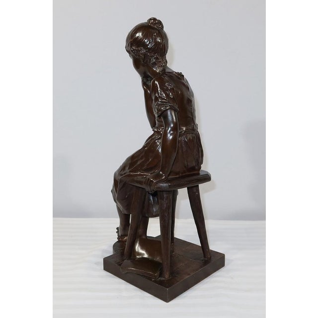A. Massoulle, Jeune fille assise, Late 1800s, Bronze For Sale - Image 5 of 18