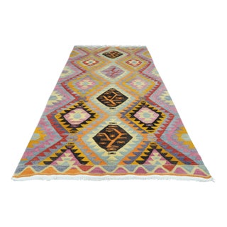 Vintage Turkish Kilim Rug- 5′6″ × 9′11″ For Sale