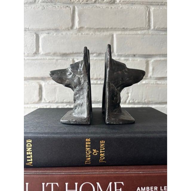 Beautiful pair of German Shepherd Dog Bookends in excellent condition for age. No markings on bottom.