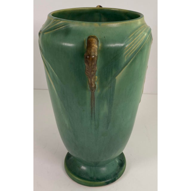 Roseville Pinecone Art Pottery Vase, Green Glaze, American Art Deco, Circa 1930 For Sale - Image 11 of 13
